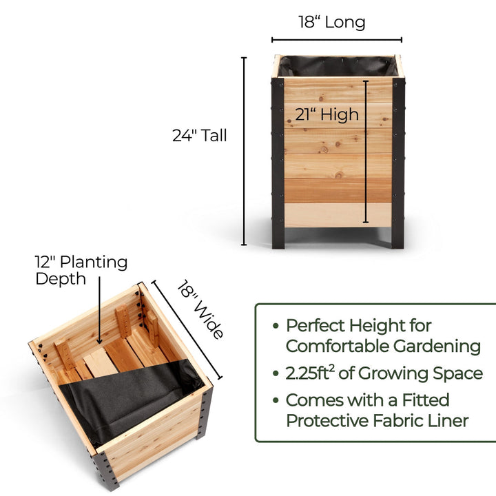 Topf-Pflanzkasten - 46 cm x 46 cm x 61 cm